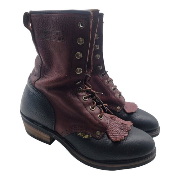 AdTec Shoes Men 8 Chestnut  9" Packer Hard Toe Leather Work Boots Combat 1179 - Picture 1 of 16